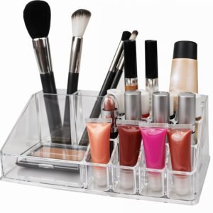 Acrylic Makeup Organizer – 16 Clear Compartments for Cosmetics