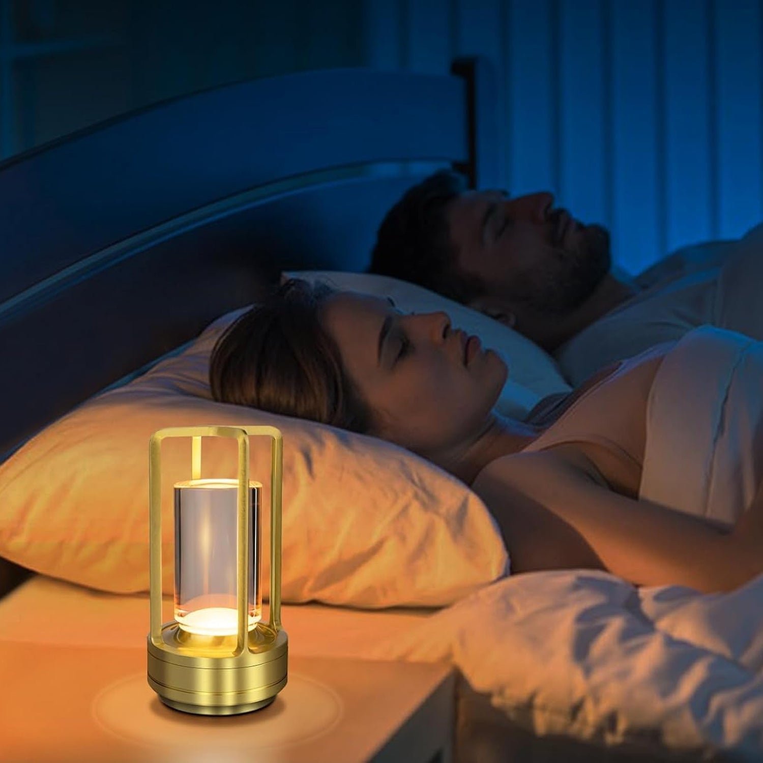Crystal Table Lamp – 3-Color Rechargeable LED Light | Indo Glow