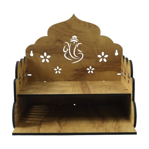 Wooden Home Mandir – Temple Style Pooja Stand with Lord Ganesha