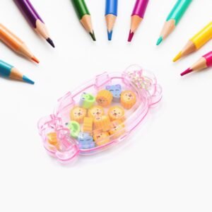 School Eraser Set – 15 Multi-Design Rubber Erasers | Velvet Wipe