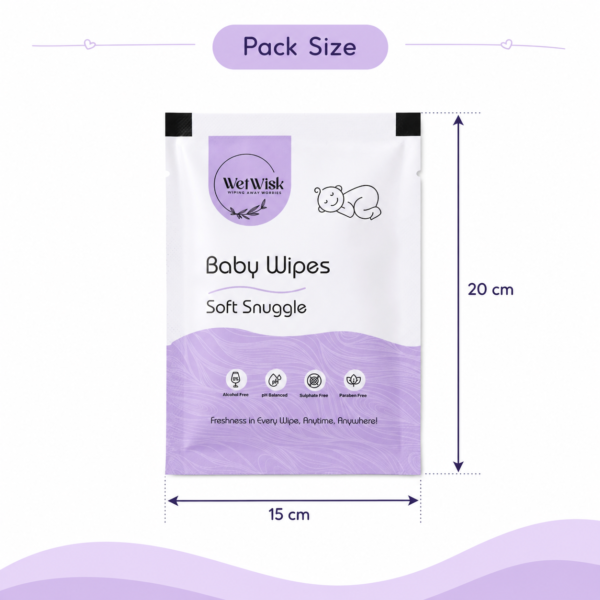 06_dimension_15x20cm Baby Wet Wipes – Gentle, Hypoallergenic, Alcohol-Free for Babies