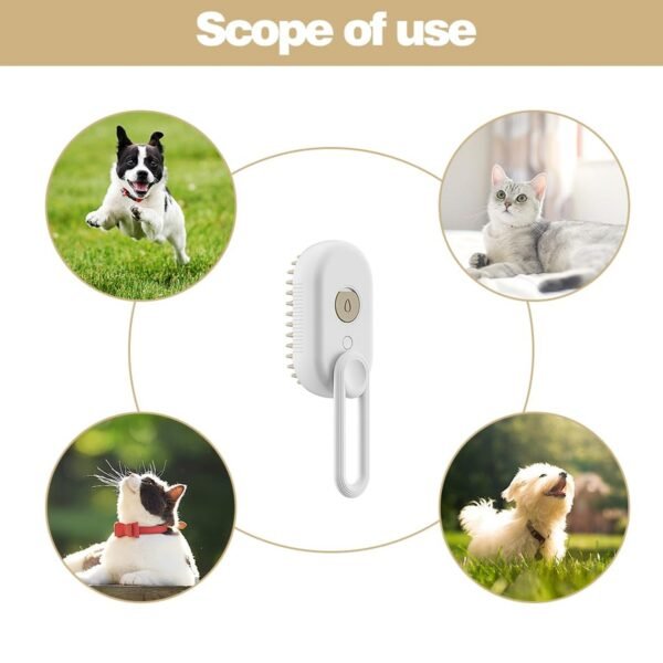 Electric Pet Steam Brush – Hair Removal & Massage | Calm & Curl