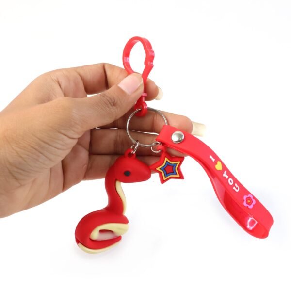 Snake Shape Keychain – Cute Strap & Hook Clip for Kids
