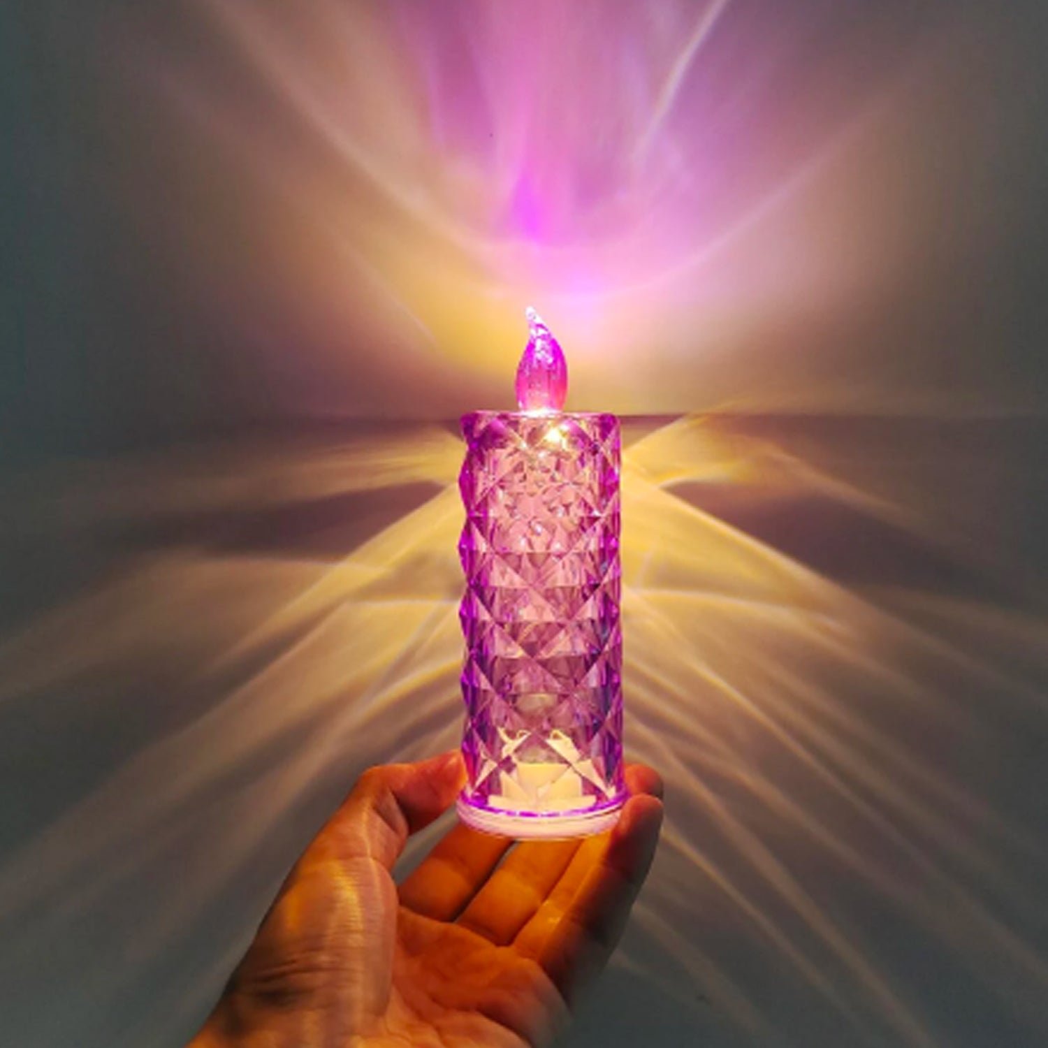 Crystal Candlelight – Multicolor Decorative Candle for Diwali | Styleva
