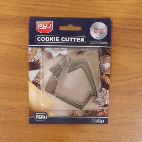 Stainless Steel House Shape Cookie Cutter Set – 3 Durable Baking Molds
