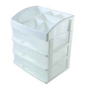 3 Layer Desktop Storage Organizer – Transparent Sliding Drawers