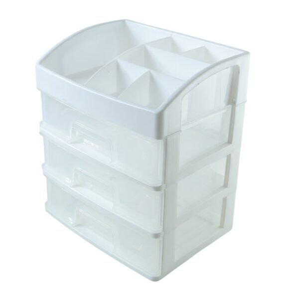3 Layer Desktop Storage Organizer – Transparent Sliding Drawers