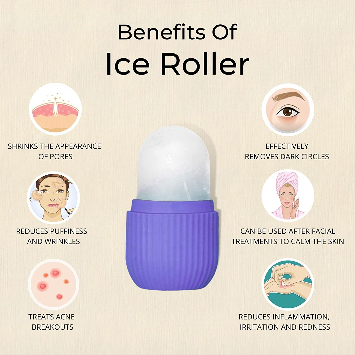 Ice Roller for Face & Eye Massage – Soothing Skincare | GlowForm