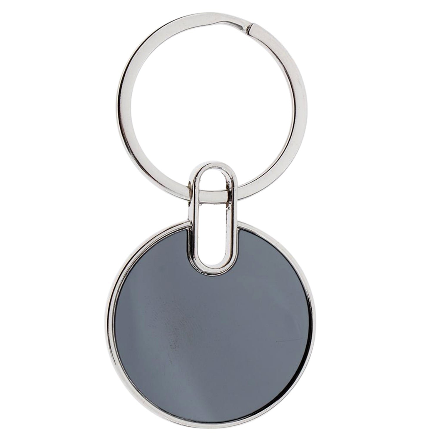 Black Round Metal Keychain – Durable Minimalist Key Organizer