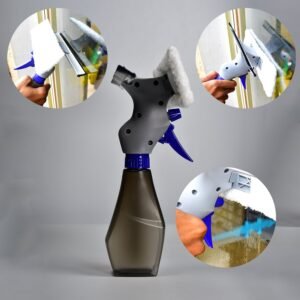 Glass Cleaner Brush – 3-in-1 Spray Type Tool | Velvet Wipe