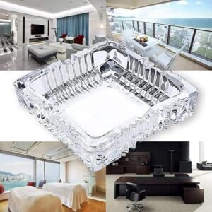 Glass Ashtray – Square Crystal Design | Styleva