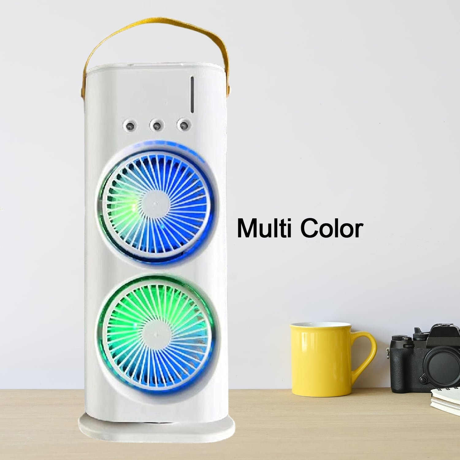 Three-Hole Spray Charging Fan – Powerful Dual-Head Air Cooler | Velvet Wheels
