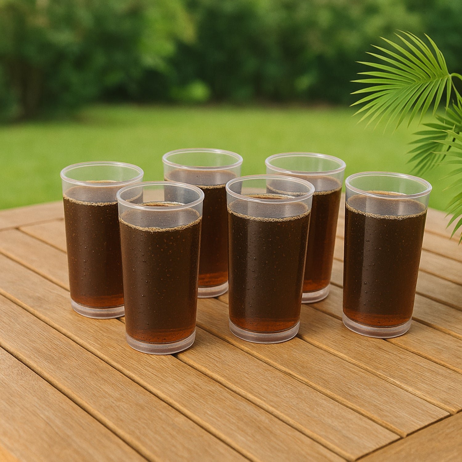 Martini Clear Glass Set – 6 Durable 300ml Plastic Tumblers