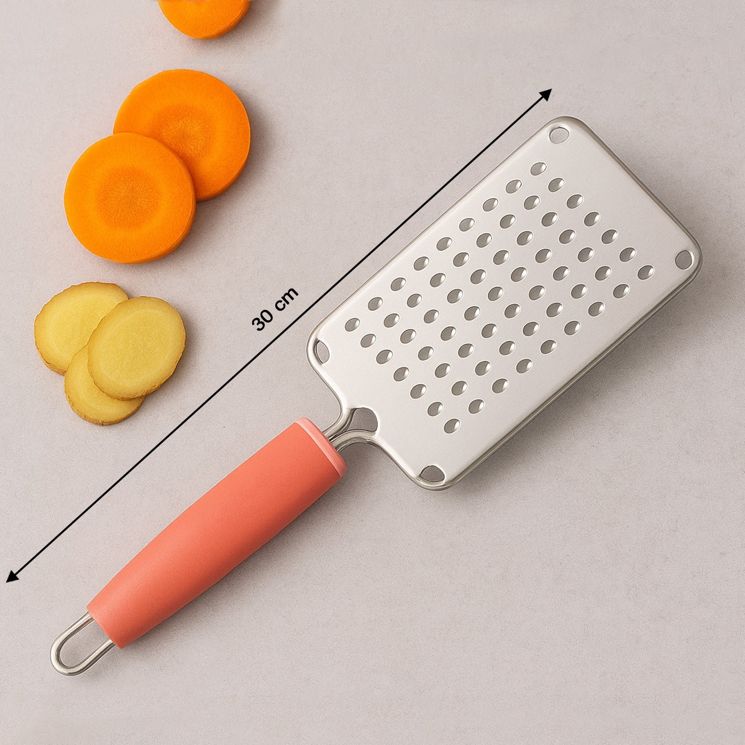 Stainless Steel Cheese & Vegetable Grater – Soft Grip Handle