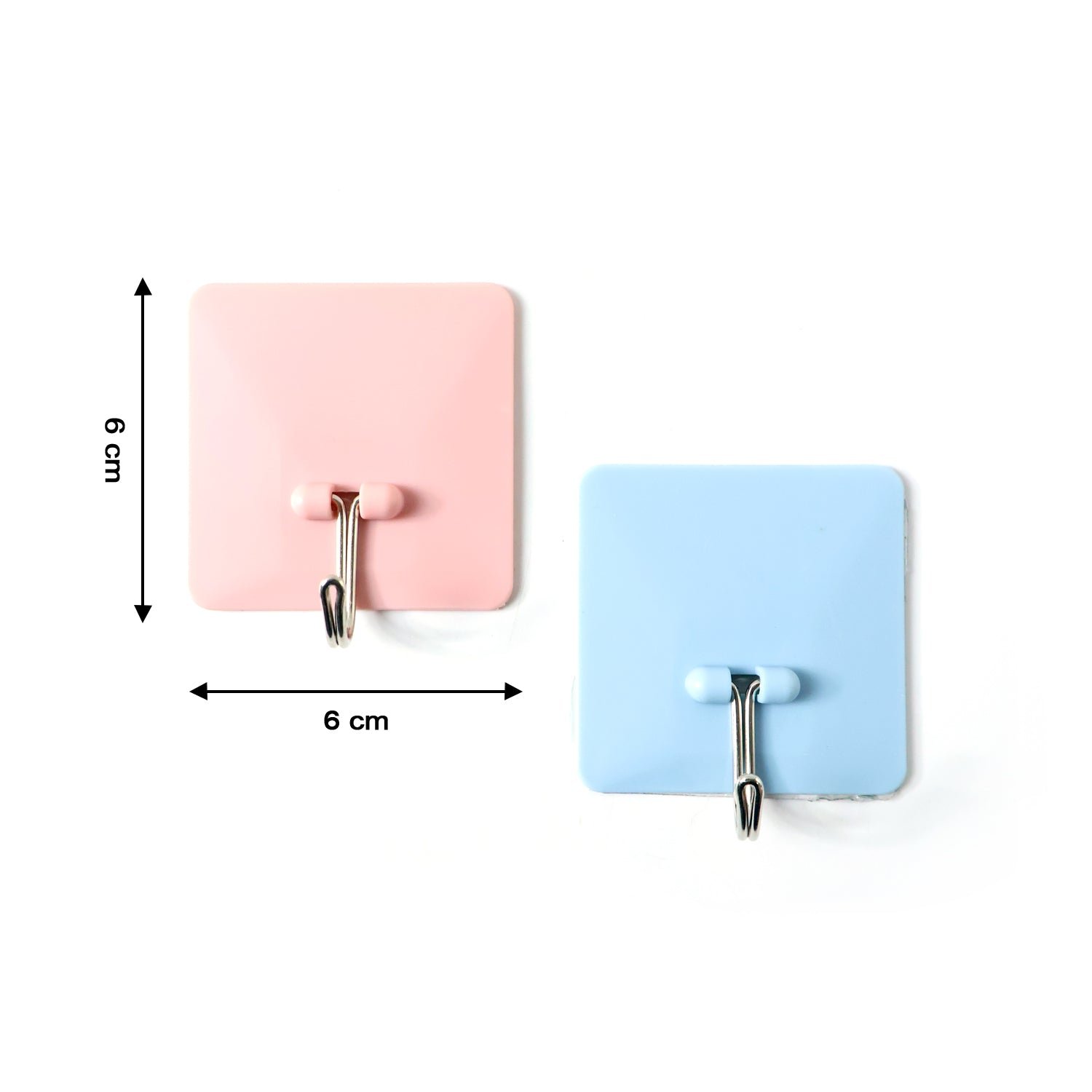 Self-Adhesive Wall Utility Hooks – Heavy-Duty Square Set (2 Pc)