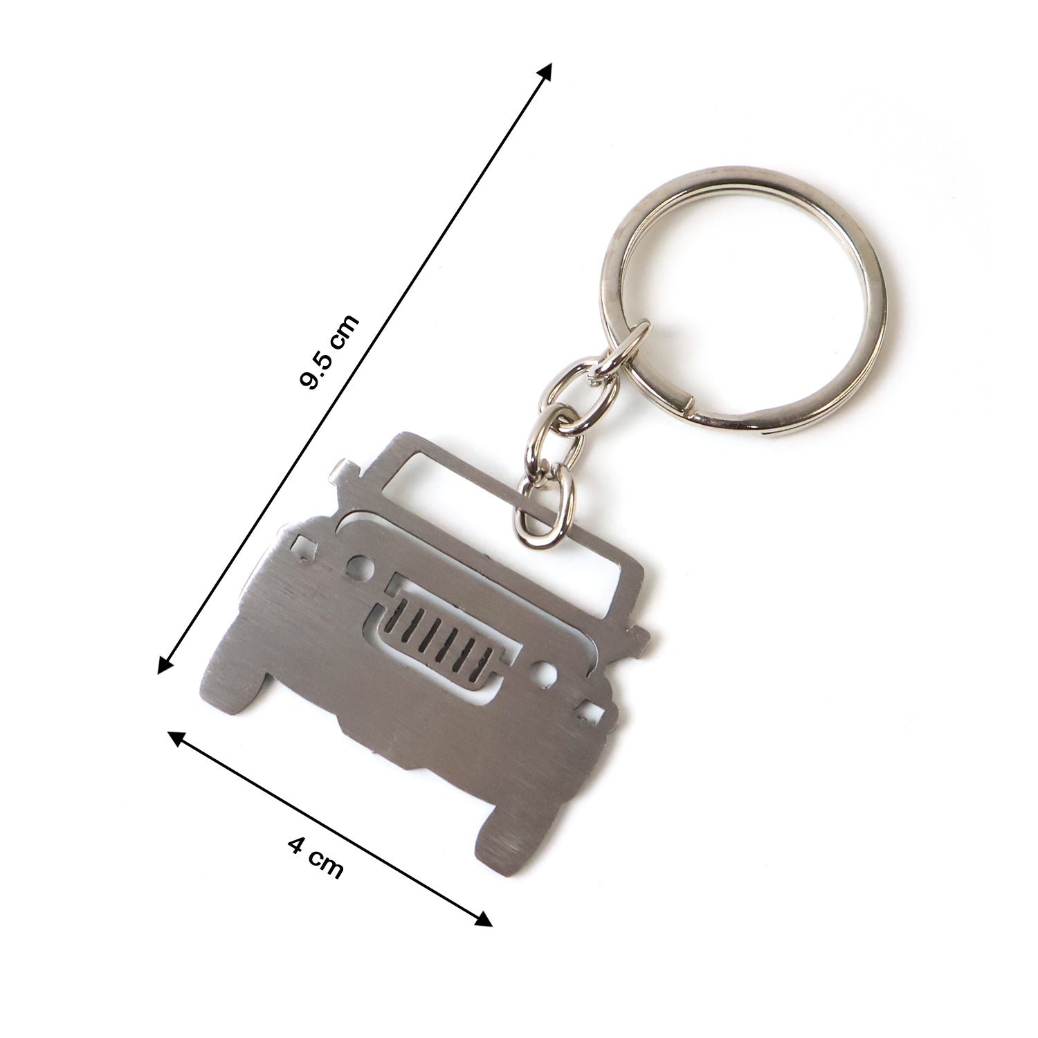 Metal Jeep Shape Keychain – Durable Stainless Steel Accessory
