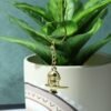 Shivling Keychain – Durable Golden Metal Devotional Accessory