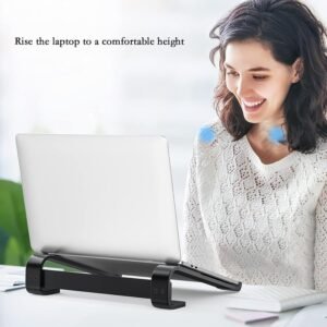 Fixed Metal Laptop Stand – Sturdy Ergonomic Desk Riser for Work