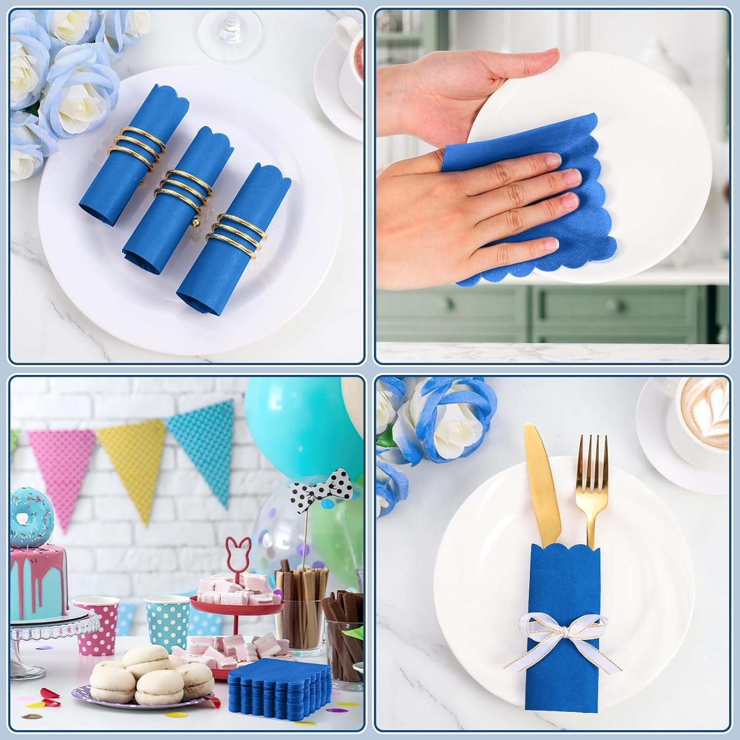 Royal Scalloped Paper Napkins – Soft 120 Pc Disposable Set