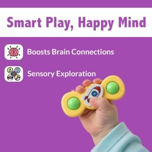 Baby Spinner Toy Set – 3 Pc Sensory Spin Toys with Suction Cups