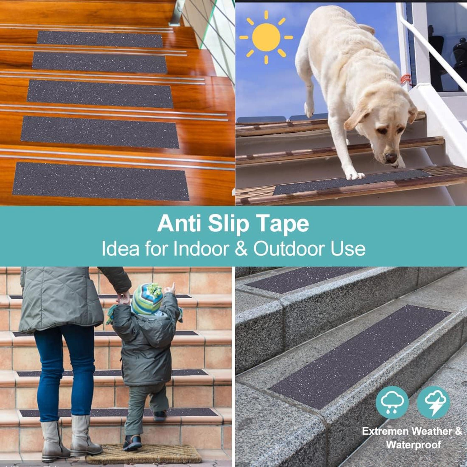 Anti-Slip Safety Grip Tape – Heavy Duty Non-Skid Tape 5 cm x 5 m