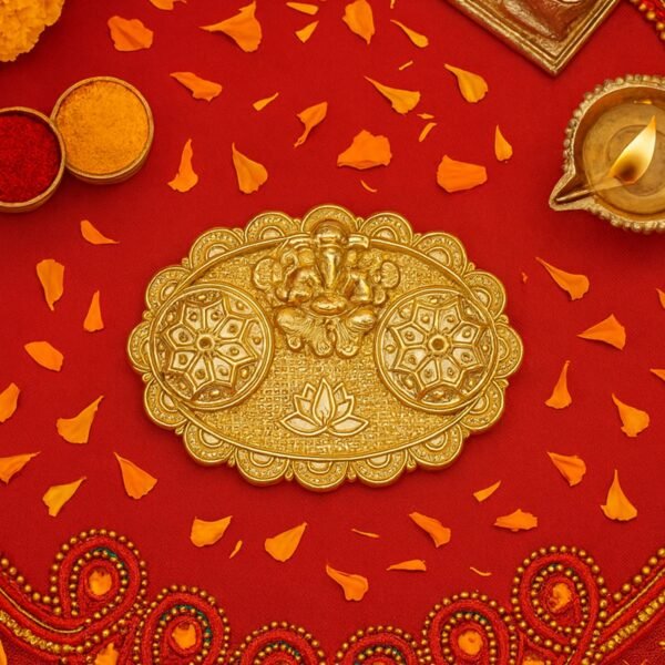 06_thali_fe398e1b-96d9-4cd0-94d7-1793253b2e7e Ganesh Embossed Roli-Chawal Kumkum Chopra – Antique Gold Finish