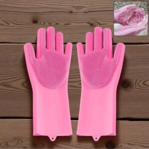 Silicone Cleaning Gloves – Multicolor Reusable Scrubber | Velvet Wipe