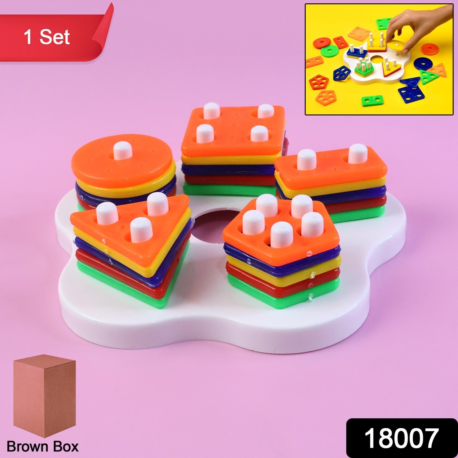 Geometric Stacking Sorter Toy – Toddler Shape Learning & Skills