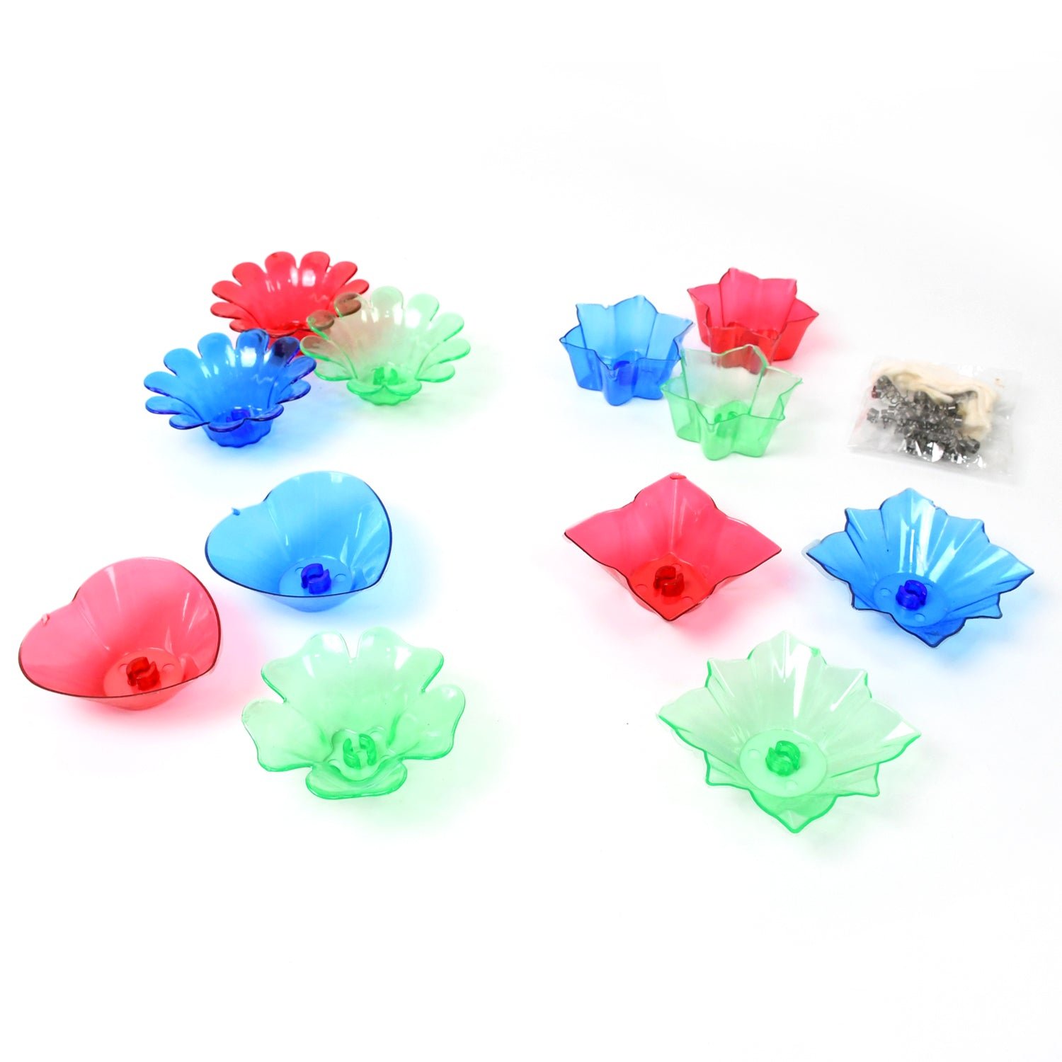 Reflection Diya Set – Colourful Plastic Diyas (12 Pcs) | Indo Glow