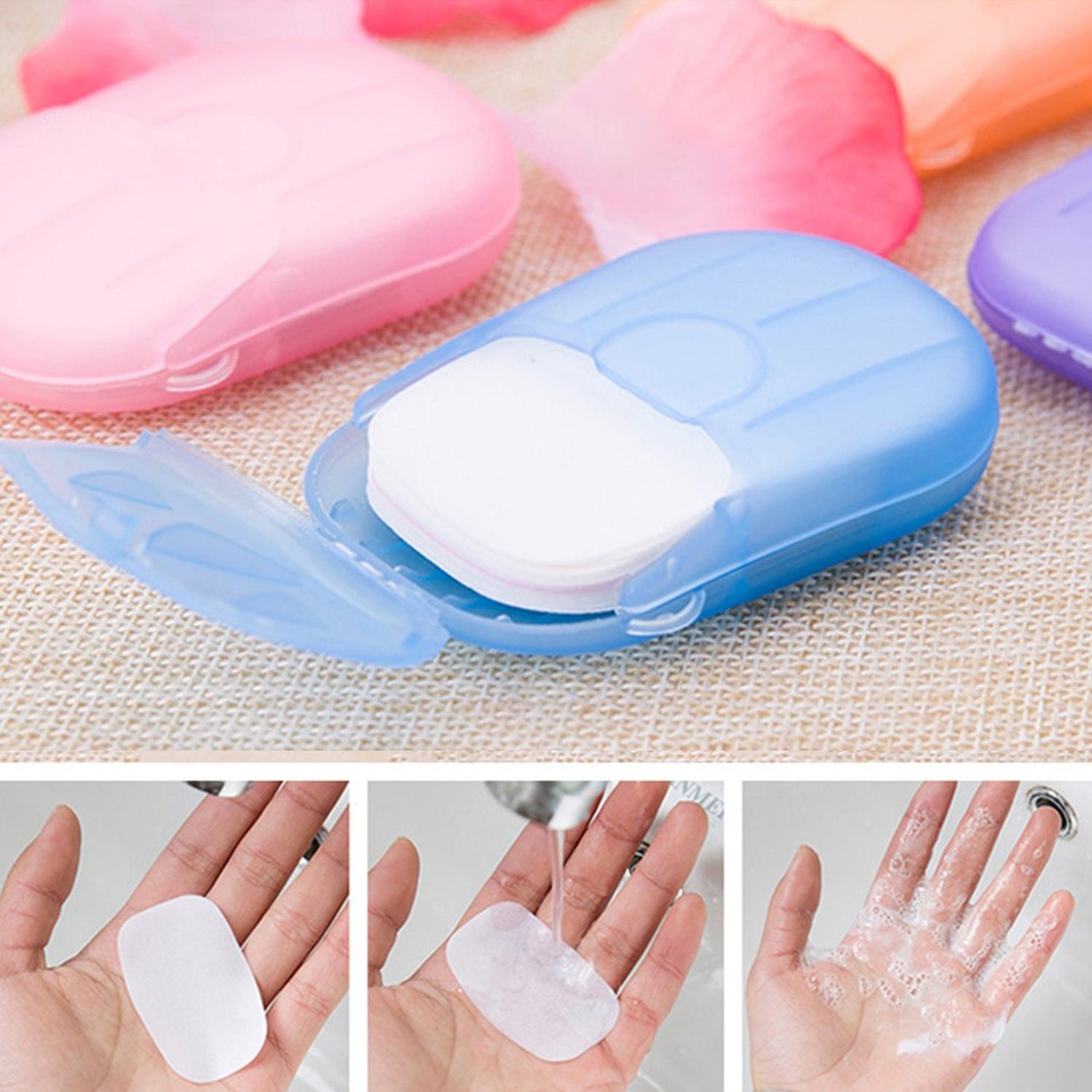 Travel Paper Soap Sheets – 20 Dissolvable Sheets in Mini Box | VelvetBubbles