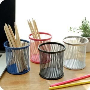Metal Mesh Pen Holder – Desk Organizer & Pencil Stand | Deskrova