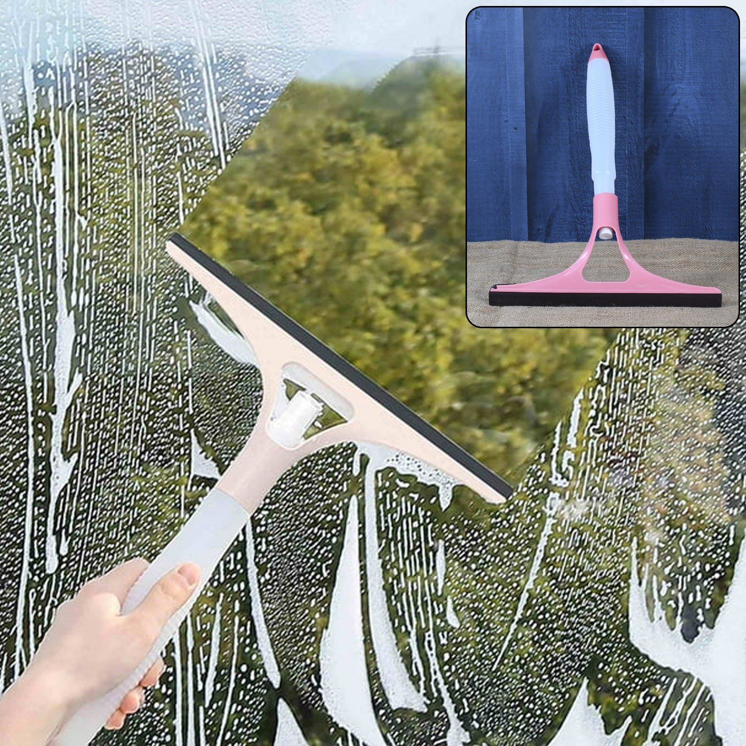 Window Cleaning Spray Brush – Streak-Free Glass & Car | Velvet Wipe