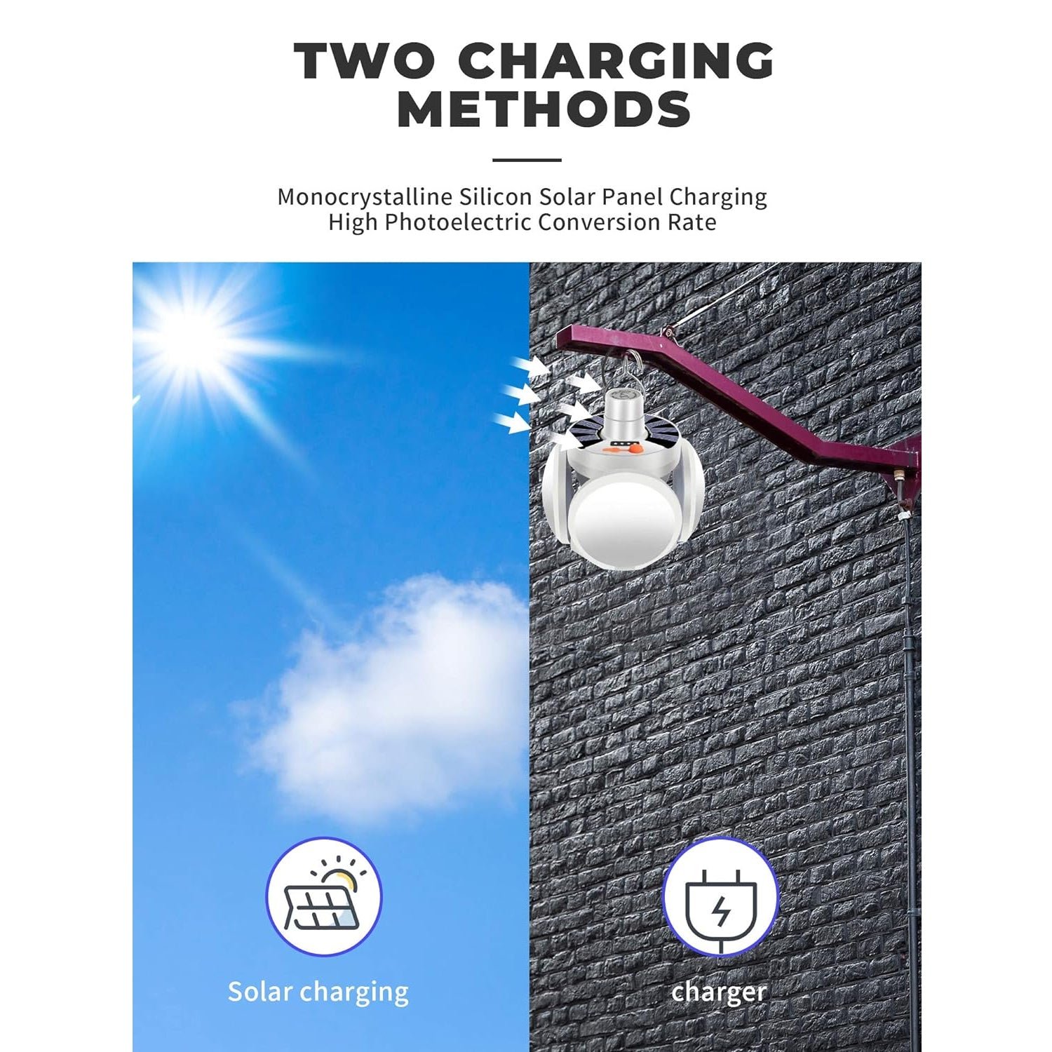 Solar Camping Light – USB Rechargeable Emergency LED