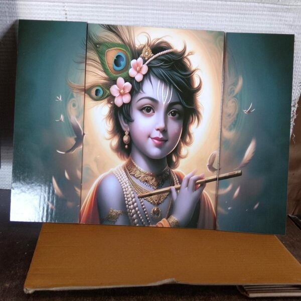 Krishna Flute Wall Art – Vibrant & Sacred Home Decor