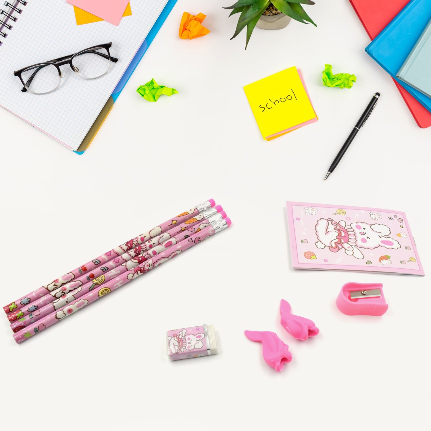 Kids' Stationery Kit – 9 Pc Set, Wooden Pencils | Arrive Kit