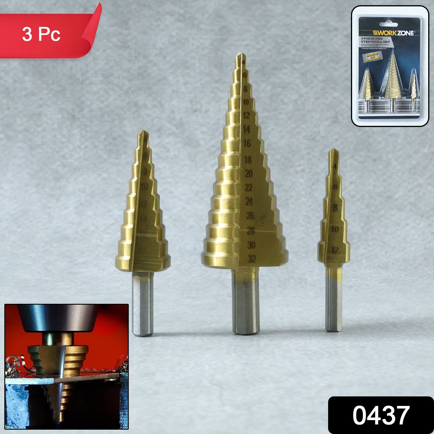 HSS Steel Step Drill Bit Set – Titanium Coated 4-32mm | BoltForce