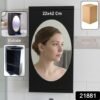 Rotating Storage Cabinet with Mirror, Space-Saving Wall Organizer