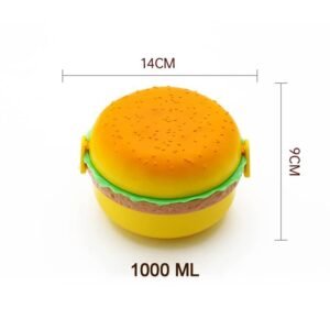 Burger Shape Lunch Box – Double Layer 1000ml for Kids | Lunchie Bunchie