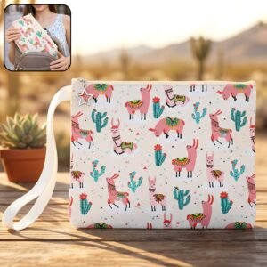 Printed Zipper Pouch – Compact Multipurpose Organizer with Wrist Strap