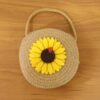 Mini Round Crossbody Purse – Trendy sunflower design for casual wear