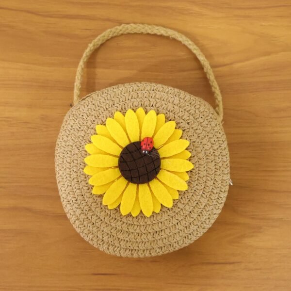 Mini Round Crossbody Purse – Trendy sunflower design for casual wear