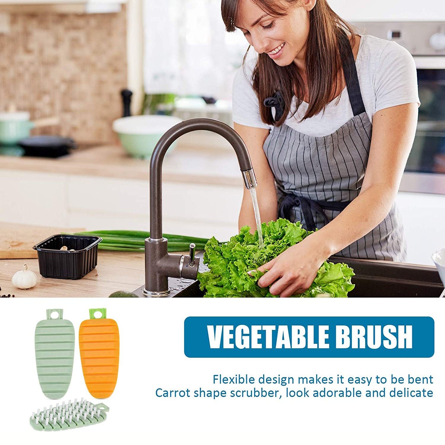 Fruit & Vegetable Cleaning Brush – Durable Flexible Design | SparkleTidy