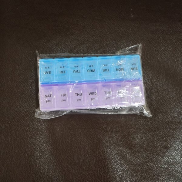 Weekly Pill Organizer – 14 Compartments with Snap Lids