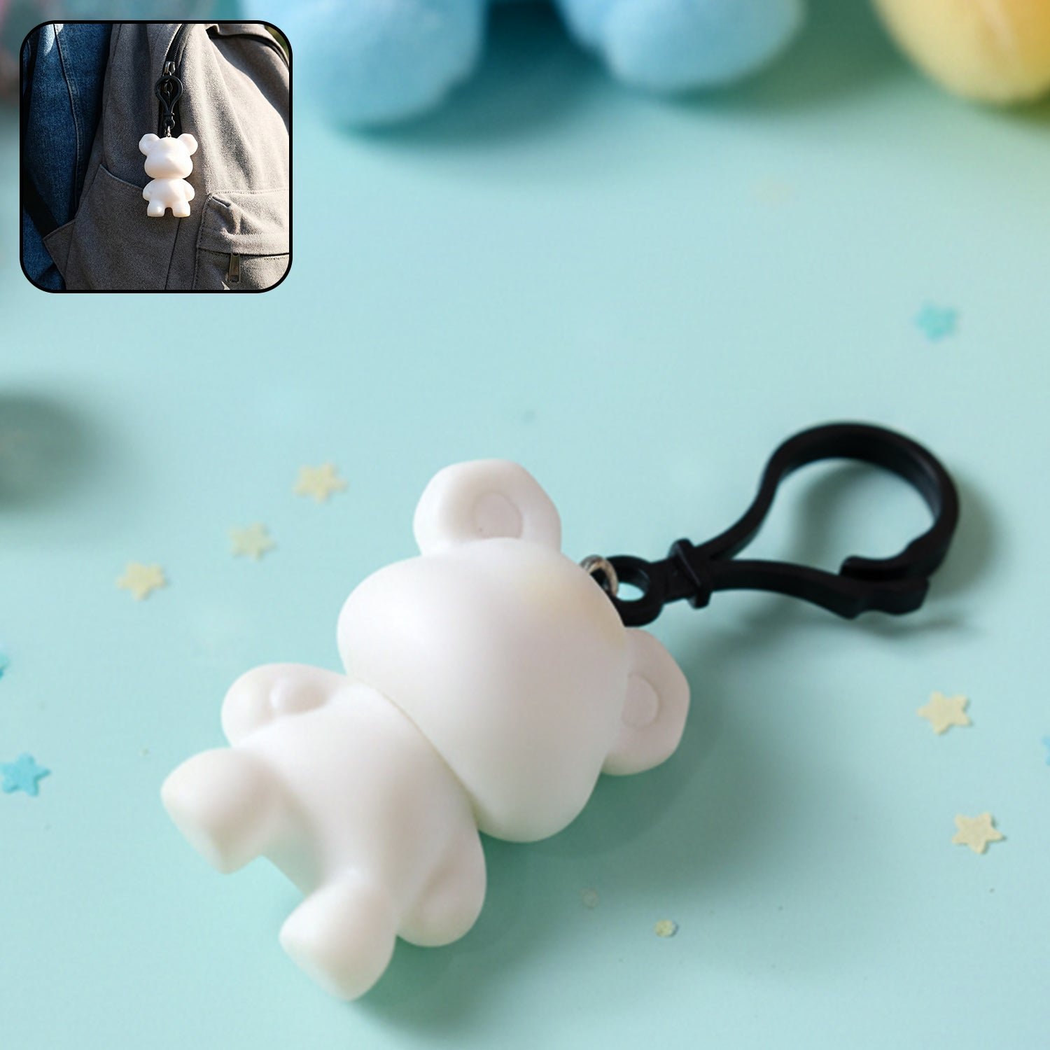 Bear Figure Keychain – Cute Cartoon Clip Charm