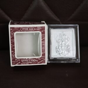 Lord Ganesha Silver-Plated Photo Frame – Elegant Spiritual Decor
