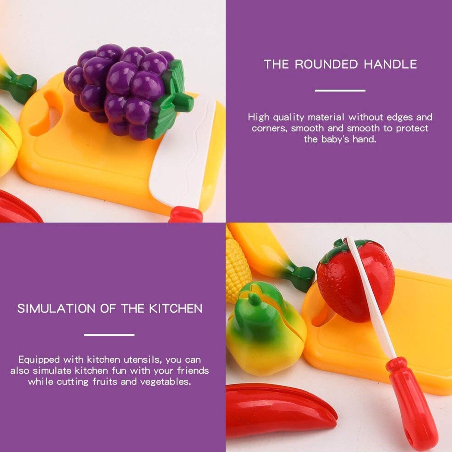 Sliceable Play Food Set – Realistic Fruits & Veggies | Gamevana