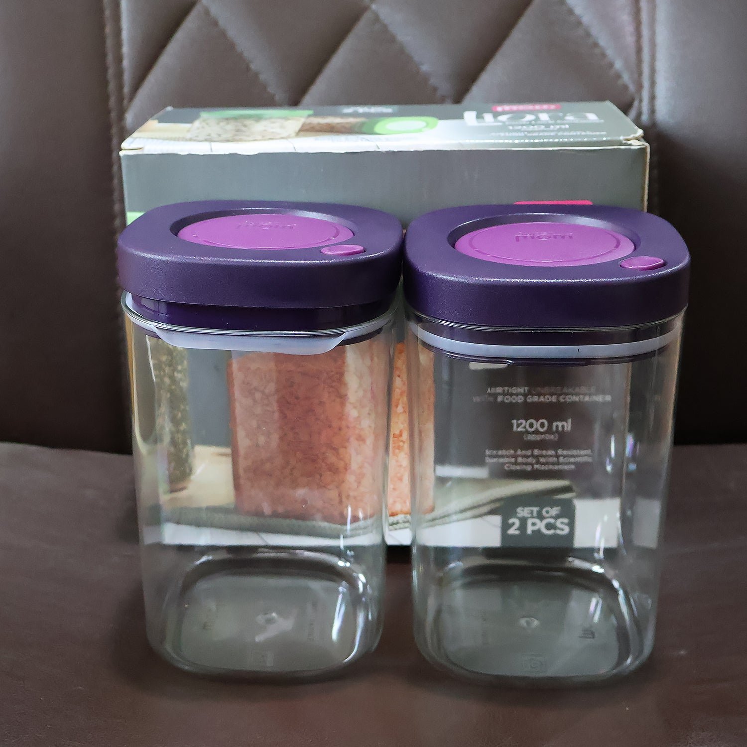 Airtight Kitchen Storage Containers – 2 Pc Set 1200ml Each