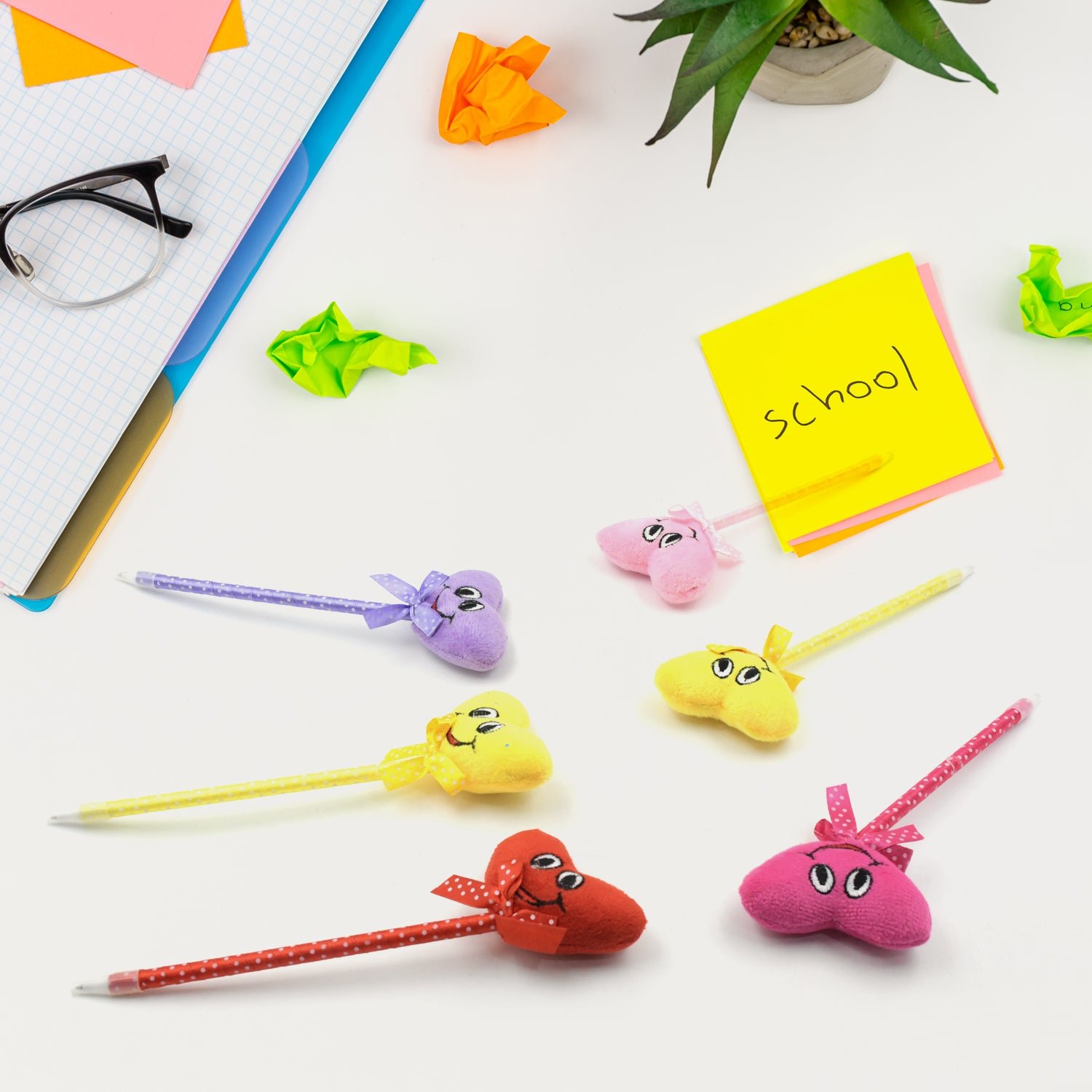 Cartoon Ballpoint Pens – 12-Pack Heart & Rattle Design | InkGlow