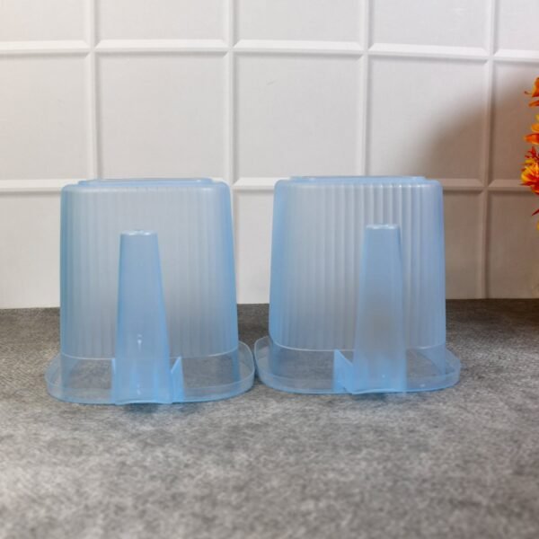 Plastic Bathroom Mugs – Transparent 1000 ML (Set of 4) | Bathora