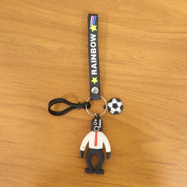 Rainbow Keychain – Colorful Cartoon Football Boy Accessory